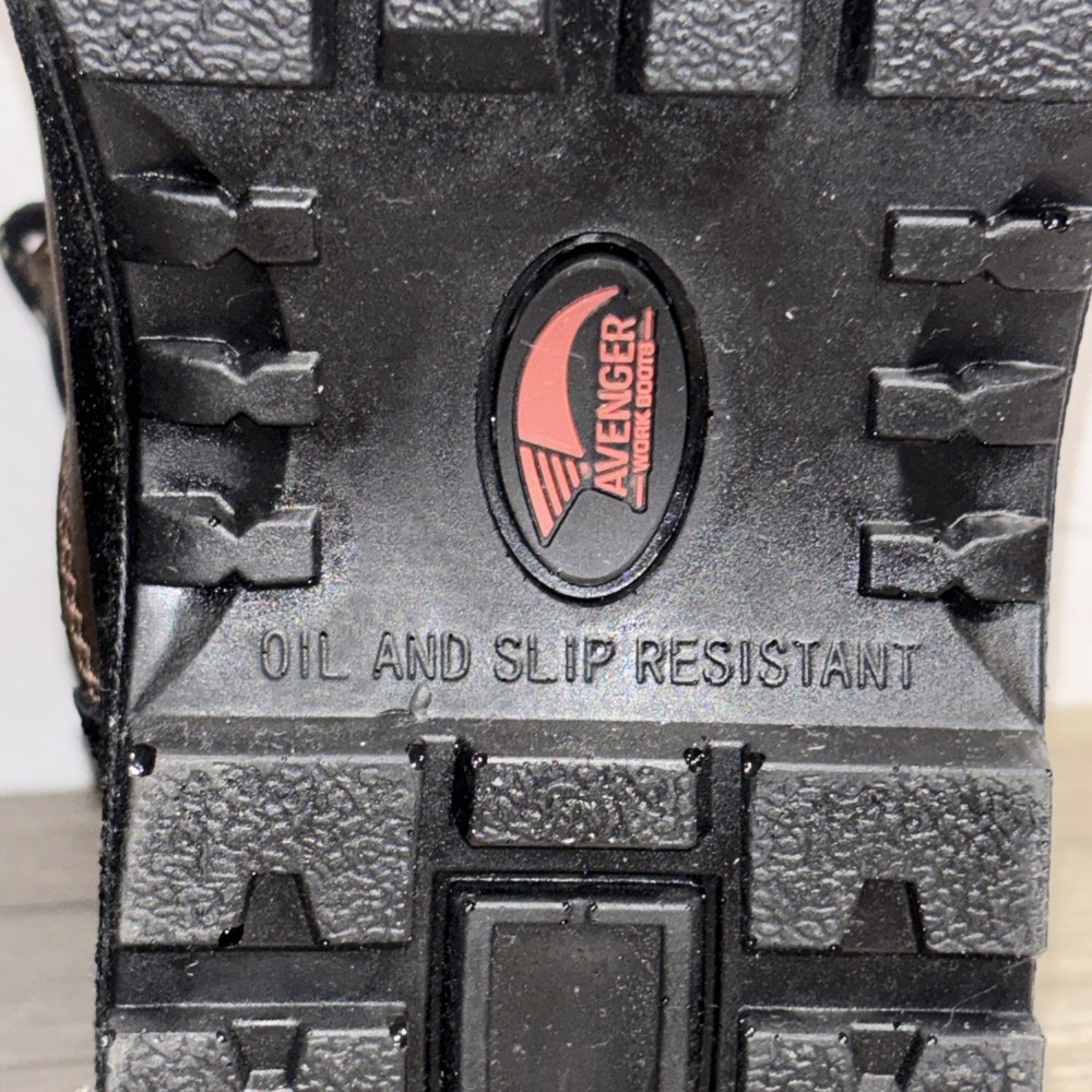 Men's 7 EE Avenger Brown Ankle Waterproof Work Boot Steel ToeA8225 Builder ST - Picture 9 of 12